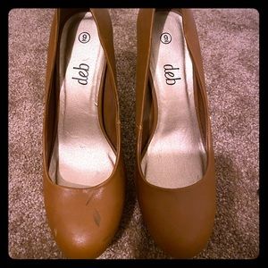 Brown platform heels